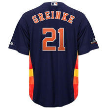 Load image into Gallery viewer, Zack Greinke Houston Astros Majestic 2019 Postseason Official Cool Base Player Jersey - Navy