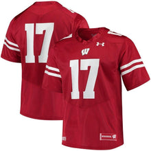 Load image into Gallery viewer, #17 Wisconsin Badgers Under Armour Football Jersey - Red