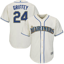 Load image into Gallery viewer, Ken Griffey Jr. Seattle Mariners Majestic Alternate Official Cool Base Replica Player Jersey - Cream