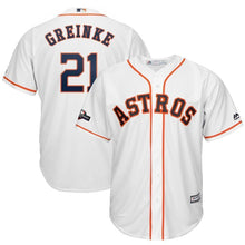 Load image into Gallery viewer, Zack Greinke Houston Astros Majestic 2019 Postseason Official Cool Base Player Jersey - White