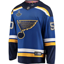 Load image into Gallery viewer, Jordan Binnington St. Louis Blues Fanatics Branded 2019 Stanley Cup Champions Home Breakaway Player Jersey - Blue