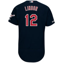 Load image into Gallery viewer, Francisco Lindor Cleveland Indians Majestic Alternate 2019 All-Star Game Patch Flex Base Player Jersey – Navy