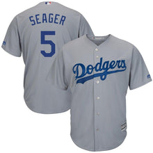 Load image into Gallery viewer, Corey Seager Los Angeles Dodgers Majestic Road Official Cool Base Replica Player Jersey - Gray