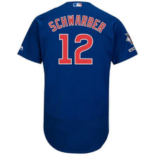 Load image into Gallery viewer, Kyle Schwarber Chicago Cubs Majestic Home Flex Base Collection Player Jersey - White/Royal
