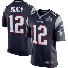 Load image into Gallery viewer, Tom Brady New England Patriots Nike Super Bowl LII Bound Game Jersey - Navy