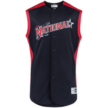 Load image into Gallery viewer, National League Majestic 2019 MLB All-Star Game Workout Team Jersey - Navy/Red