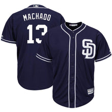 Load image into Gallery viewer, Manny Machado San Diego Padres Majestic Official Cool Base Player Jersey - Navy