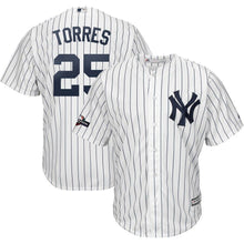 Load image into Gallery viewer, Gleyber Torres New York Yankees Majestic 2019 Postseason Official Cool Base Player Jersey - White/Navy