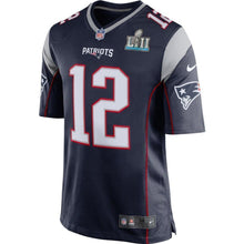 Load image into Gallery viewer, Tom Brady New England Patriots Nike Super Bowl LII Bound Game Jersey - Navy