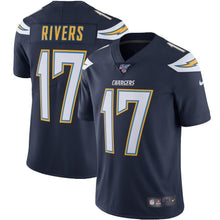 Load image into Gallery viewer, Philip Rivers Los Angeles Chargers Nike 100th Season Vapor Limited Jersey - Navy