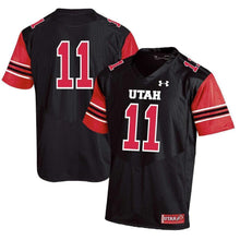 Load image into Gallery viewer, #11 Utah Utes Under Armour Replica Football Jersey - Black