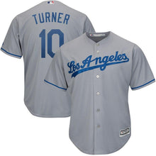 Load image into Gallery viewer, Justin Turner Los Angeles Dodgers Majestic Road Official Cool Base Player Jersey - Gray