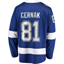 Load image into Gallery viewer, Erik Cernak Tampa Bay Lightning Fanatics Branded Home Breakaway Player Jersey - Blue