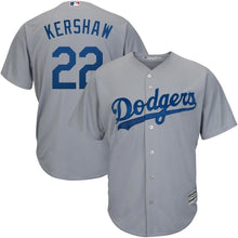 Load image into Gallery viewer, Clayton Kershaw Los Angeles Dodgers Majestic Road Official Cool Base Player Replica Jersey - Gray