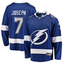 Load image into Gallery viewer, Mathieu Joseph Tampa Bay Lightning Fanatics Branded Home Breakaway Player Jersey - Blue