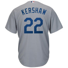 Load image into Gallery viewer, Clayton Kershaw Los Angeles Dodgers Majestic Road Official Cool Base Player Replica Jersey - Gray