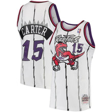 Load image into Gallery viewer, Vince Carter Toronto Raptors Mitchell &amp; Ness 1997-98 Hardwood Classics Swingman Jersey - White/Purple