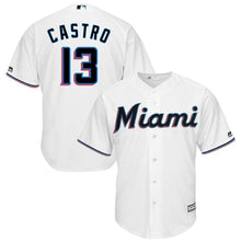 Load image into Gallery viewer, Starlin Castro Miami Marlins Majestic Home 2019 Cool Base Player Jersey - White