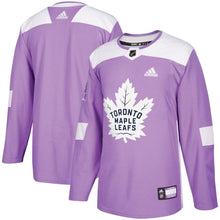 Load image into Gallery viewer, Toronto Maple Leafs adidas 2018 Hockey Fights Cancer Blank Practice Jersey - Purple