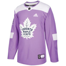 Load image into Gallery viewer, Toronto Maple Leafs adidas 2018 Hockey Fights Cancer Blank Practice Jersey - Purple