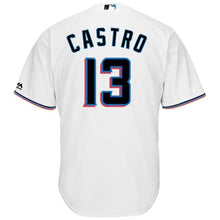 Load image into Gallery viewer, Starlin Castro Miami Marlins Majestic Home 2019 Cool Base Player Jersey - White
