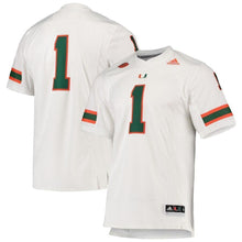 Load image into Gallery viewer, Miami Hurricanes adidas Team Premier Football Jersey - White
