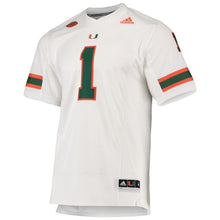 Load image into Gallery viewer, Miami Hurricanes adidas Team Premier Football Jersey - White