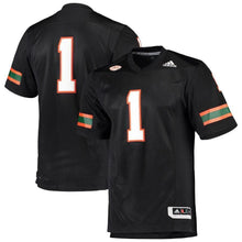 Load image into Gallery viewer, Miami Hurricanes adidas Team Premier Football Jersey - Black