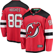 Load image into Gallery viewer, Jack Hughes New Jersey Devils Fanatics Branded Breakaway Player Jersey - Red