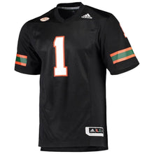Load image into Gallery viewer, Miami Hurricanes adidas Team Premier Football Jersey - Black