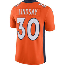 Load image into Gallery viewer, Phillip Lindsay Denver Broncos Nike NFL 100 Vapor Limited Jersey - Orange