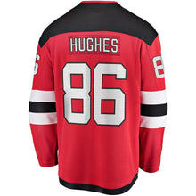Load image into Gallery viewer, Jack Hughes New Jersey Devils Fanatics Branded Breakaway Player Jersey - Red