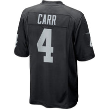 Load image into Gallery viewer, Derek Carr Oakland Raiders Nike Game Jersey - Black