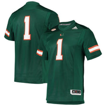 Load image into Gallery viewer, Miami Hurricanes adidas Team Premier Football Jersey - Green