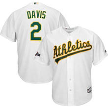 Load image into Gallery viewer, Khris Davis Oakland Athletics Majestic 2019 Postseason Official Cool Base Player Jersey - White