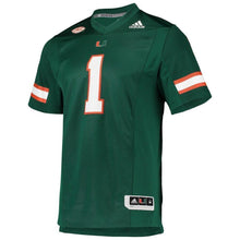 Load image into Gallery viewer, Miami Hurricanes adidas Team Premier Football Jersey - Green