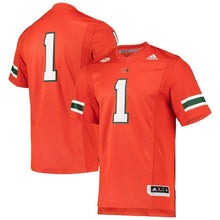 Load image into Gallery viewer, Miami Hurricanes adidas Team Premier Football Jersey - Orange
