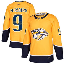 Load image into Gallery viewer, Filip Forsberg Nashville Predators adidas Player Jersey - Gold