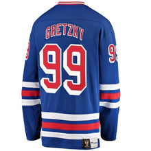 Load image into Gallery viewer, Wayne Gretzky New York Rangers Fanatics Branded Premier Breakaway Retired Player Jersey - Blue