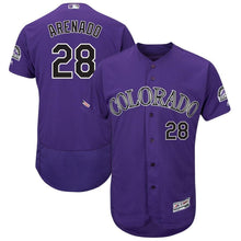 Load image into Gallery viewer, Nolan Arenado Colorado Rockies Majestic Home Collection Flex Base Player Jersey - White/Purple