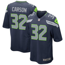 Load image into Gallery viewer, Chris Carson Seattle Seahawks Nike Game Jersey - Navy