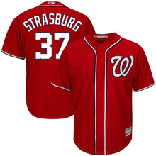 Load image into Gallery viewer, Stephen Strasburg Washington Nationals Majestic Alternate Official Cool Base Player Jersey - Scarlet
