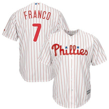 Load image into Gallery viewer, Maikel Franco Philadelphia Phillies Majestic Cool Base Player Jersey - White/Red